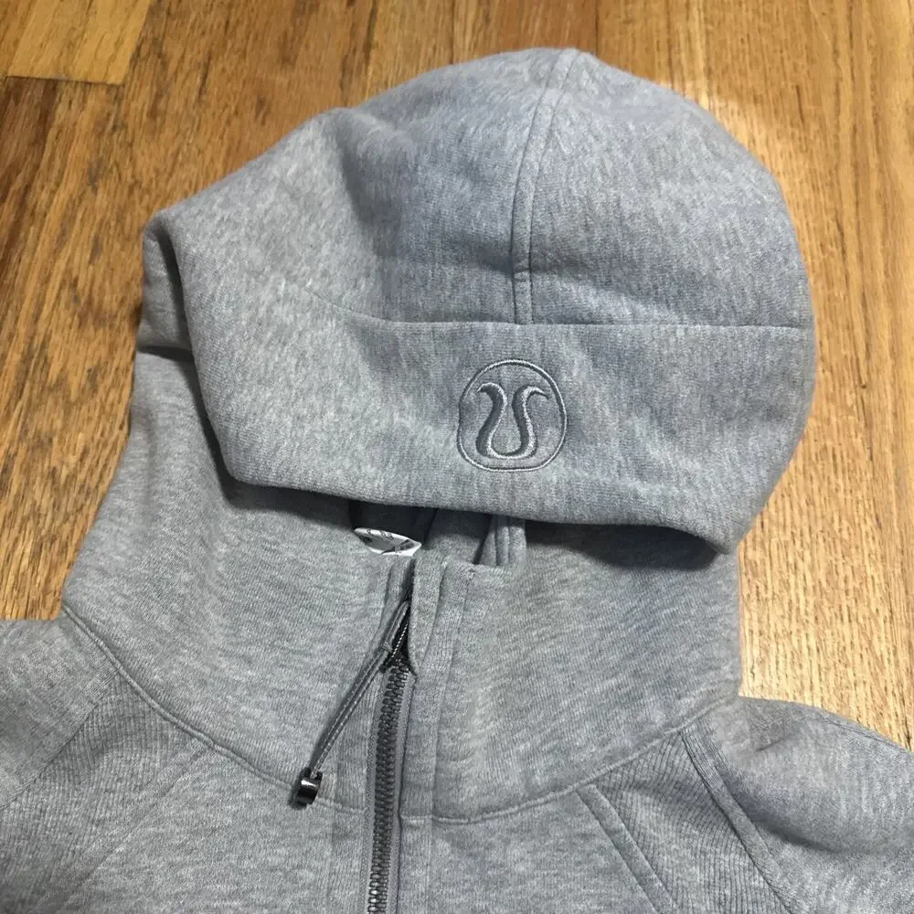 Lululemon LW3DUSS Light Heather Grey Scuba Oversized Half-Zip L/S Hoodie Sz XS